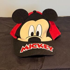 Mickey Mouse Toddler Boys Red and Black Cap